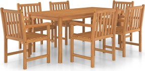 vidaXL Set de mobilier de grădină cu 7 piese, 180x90 cm, lemn masiv de tec