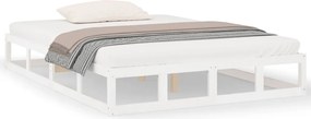 vidaXL Cadru de pat Super King, alb, 180x200 cm, lemn masiv