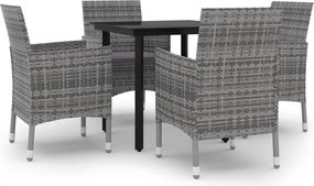 vidaXL Set mobilier de grădină cu perne 5 piese poliratan & sticlă