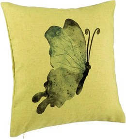 Perna Decorativa, Model Fluture 2, Blue and Black, 40x40 cm, Verde, Husa Detasabila, Perna Inclusa, BEKZ®