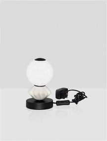 Veioza LED decorativa ceramica gri, alb, PALLINA
