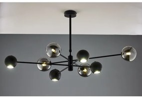 Lustră pe tijă Jupiter 1975 MOKA 4xGU10/10W/230V + 4xG9/10W/230V negru/crom