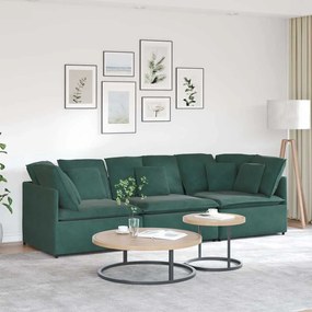 vidaXL Canapea modulară cu perne, verde închis, catifea