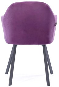 Scaun de sufragerie din catifea violet TRENTO