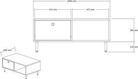 Masuta cafea Nando cu sertar ,pentru living,culoare nuc 100 cm