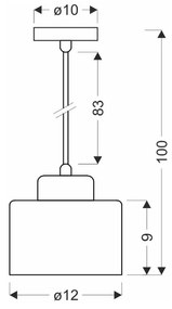 Lustră neagră din metal ø 12 cm Olena – Candellux Lighting