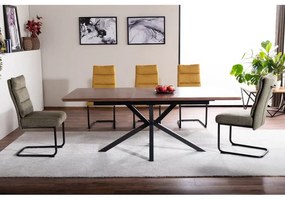 Masa Bucatarie Si Dining LOGAN Furnir Nuc/Negru 160(200)x90 cm