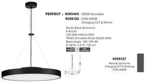 Lustra LED suspendata design circular PERFECT 60cm negru 3000K Dimmable