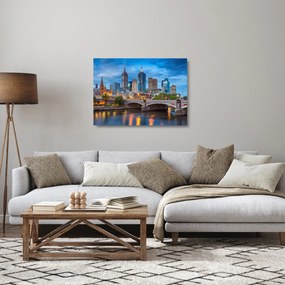 Tablou pe sticlă cu orașul Melbourne (70x50 cm)