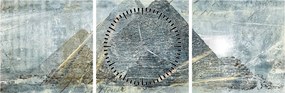 Tablou - Piramide în filtru albastru (cu ceas) (90x30 cm)
