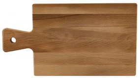 Tocator din lemn cu maner 345x185x19 mm, Maro natur