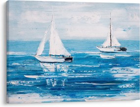 Tablou - Pictură yacht pe mare (70x50 cm)