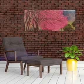 Tablou cu copaci înfloriți (120x50 cm)