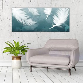 Tablou - Pene albe (120x50 cm)