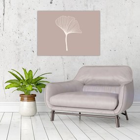 Tablou pe sticlă - Frunze bej N⁰5 (70x50 cm)