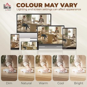 HOMCOM Masă extensibilă dreptunghiulară pentru 4-6 persoane, masă de bucătărie 110-130 cm, 6 rafturi deschise, lemn natural | Aosom Romania