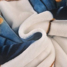 Lenjerie de pat albastru-închis din micropluș/cocolino pentru pat de o persoană 140x200 cm Marbella – My House