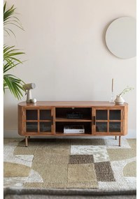 Comodă TV în culoare naturală din lemn de arbore de cauciuc 150x55x38 cm Yaz – White Label