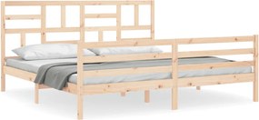 vidaXL Cadru pat cu tăblie 200x200 cm, lemn masiv de pin