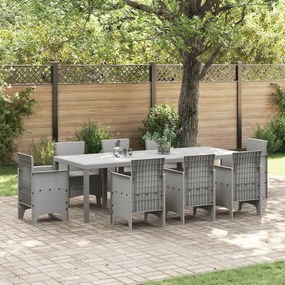 Masă de grădină vidaXL gri deschis 250x100x73 cm Poly Rattan