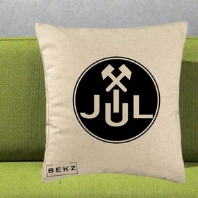 Perna Personalizata JUL Jiul Lupeni Fotbal, 40x40 cm, Bej, Husa Detasabila, Perna Inclusa, BEKZ®
