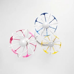 Lustră pe cablu pentru copii STARS 3xE27/15W/230V albastru/roz/galben