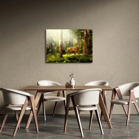 Tablou cu cerbul în pădure (70x50 cm)