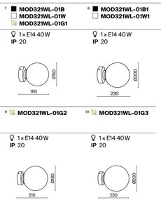 Aplica perete sau tavan design modern Basic form auriu, diametru 20cm