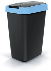 Coș de gunoi cu capac colorat, 12 l, albastru/negru