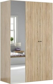 Dulap FLEX, stejar sonoma, PAL, cu 3 usi si oglinda, 150x66x240 cm