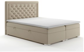 Pat matrimonial Boxspring 160 cm Gllamy (bej) (cu sp. depozitare). 1020294