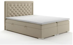 Pat matrimonial Boxspring 160 cm Gllamy (bej) (cu sp. depozitare). 1020294