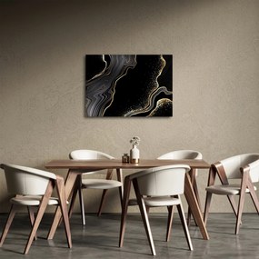 Tablou - Marmură negru - auriu (70x50 cm)