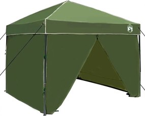 vidaXL Cort cu Copertină Manual Verde 243 x 243 x 251 cm țesătură