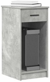 vidaXL Suport turn computer cu sertar gri beton 35x45x77 cm