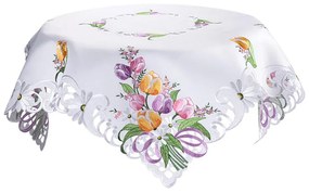 Faţă de masă brodată LALELE COLORATE 85 x 85 cm