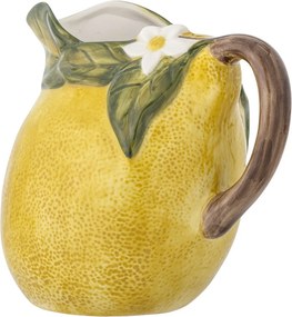 Carafă din ceramică, galben, suprafață texturată ca o coajă de lămâie, decorată manual, 16 x 13 cm, „Limone”