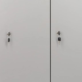 Dulap din lemn Visio LUX - 6 cutii, 90 x 45 x 185 cm, incuietoare cilindrica, gri