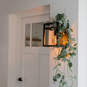 Aplică de perete industrială neagră cu raft - Cage Rack