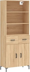 vidaXL Dulap înalt, stejar sonoma, 69,5x34x180 cm, lemn compozit