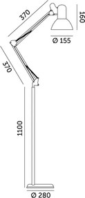 Brilagi - Lampă de podea flexibilă TASKER 1xE27/60W/230V, 184 cm, neagră