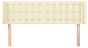 Tablie de pat cu aripioare crem 147x16x78 88 cm piele ecologica 1, Crem, 147 x 16 x 78 88 cm