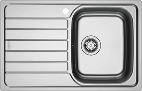 Chiuveta bucatarie inox Franke Spark 78x50 cm cu 1 cuva cu picurator stanga finisaj texturat