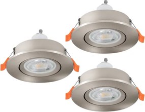 Eglo 902253 - Set de 3 spoturi LED încastrate BARRANCO pentru baie, 1x GU10/4,5W/230V, IP44, crom