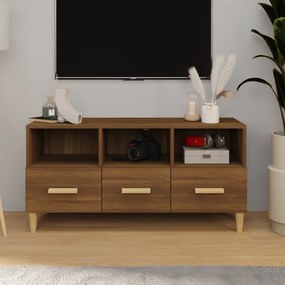 Comoda TV, stejar maro, 102x36x50 cm, lemn compozit Stejar brun, 1