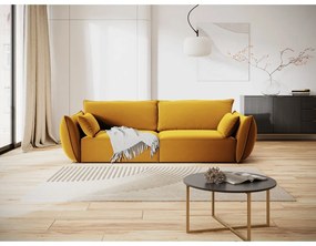 Canapea galben-muștar cu tapițerie din catifea 208 cm Vanda – Mazzini Sofas