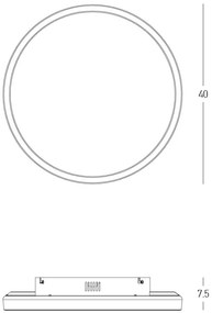 Plafoniera LED CCT, diametru 40cm, BRUSHED GOLD ZB-25160