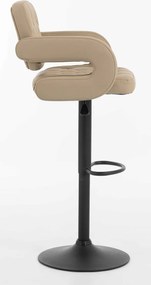 HR8403W Scaun Crem Piele Ecologica Premium Soft cu Bază Neagră