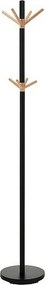 Cuier pom UNO, negru/fag, metal, 30x174 cm