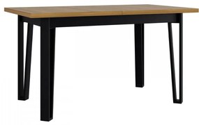 Masă sufragerie extensibilă Elarna 80 x 140 180 III (Stejar grandson + Negru) (pentru 4-8 persoane). 1105377